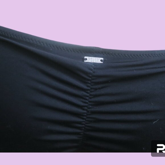 PINK Victoria's Secret plain basic swim bottoms in black/pink size medium. - Picture 3 of 7